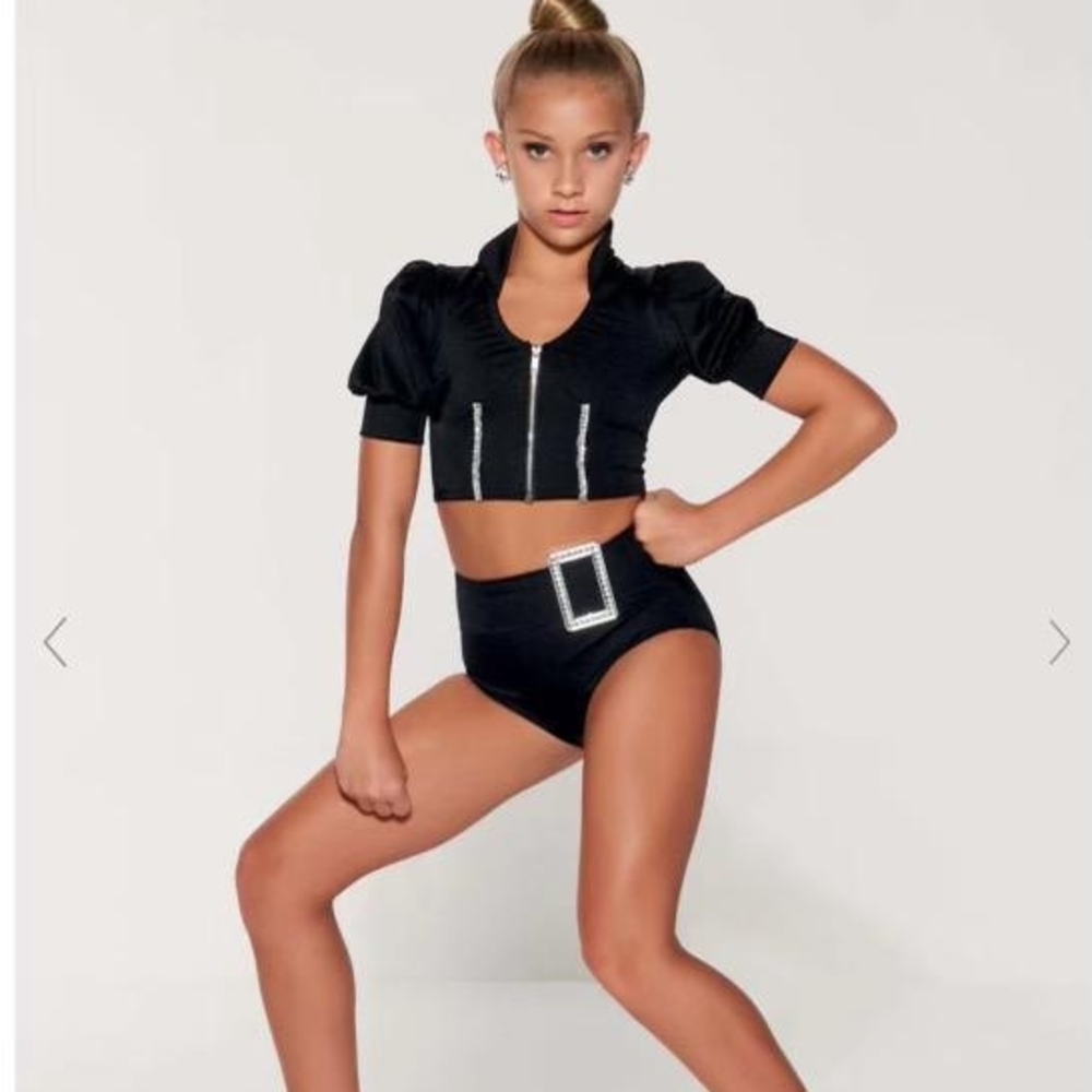 Black Dance Outfit with Silver Accents